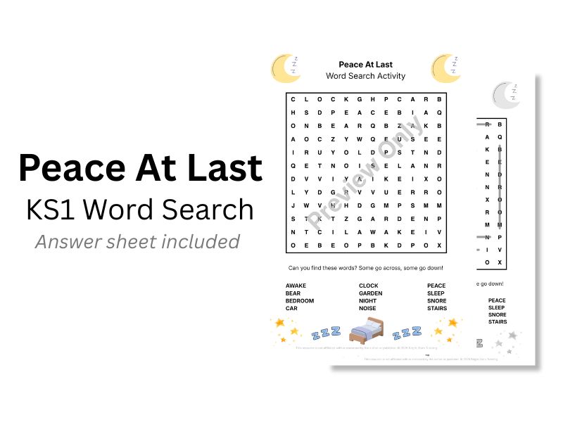 Peace At Last KS1 Word Search Activity