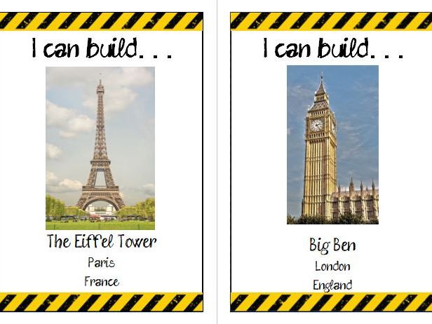 Construction area landmark cards