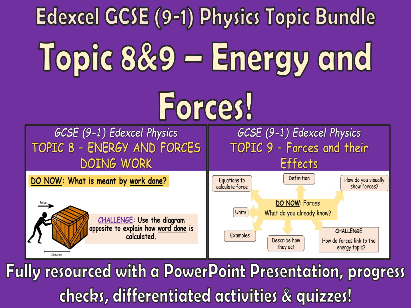 Edexcel GCSE (9-1) Physics Topic 8&9 Bundle