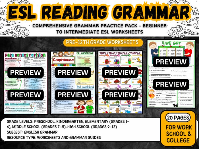 Comprehensive Grammar Practice Pack