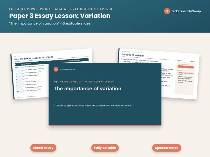 AQA Paper 3 Biology Essay: Variation