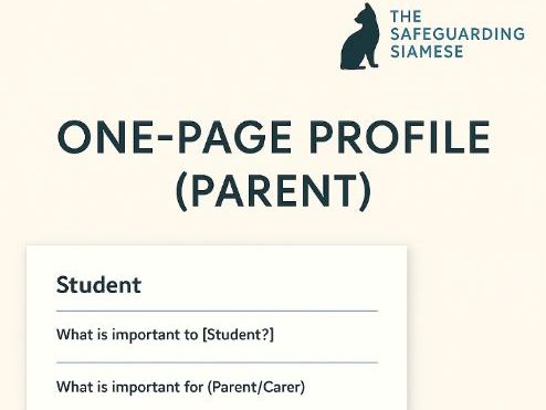 Parent One-Page Profile | Editable Home–School Support Template