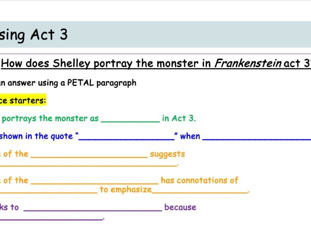 English Revision Lesson - Frankenstein - Y7