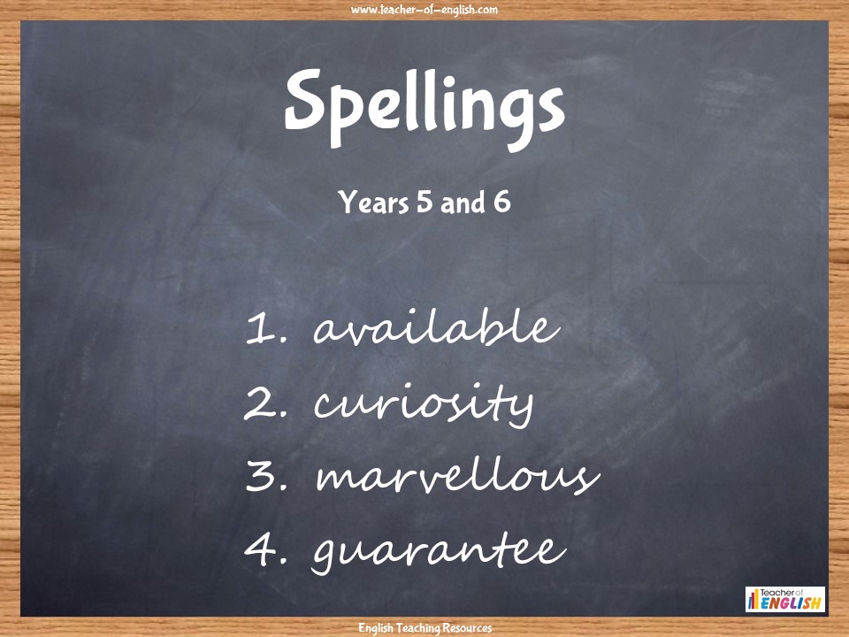 Spellings - Year 5 and 6