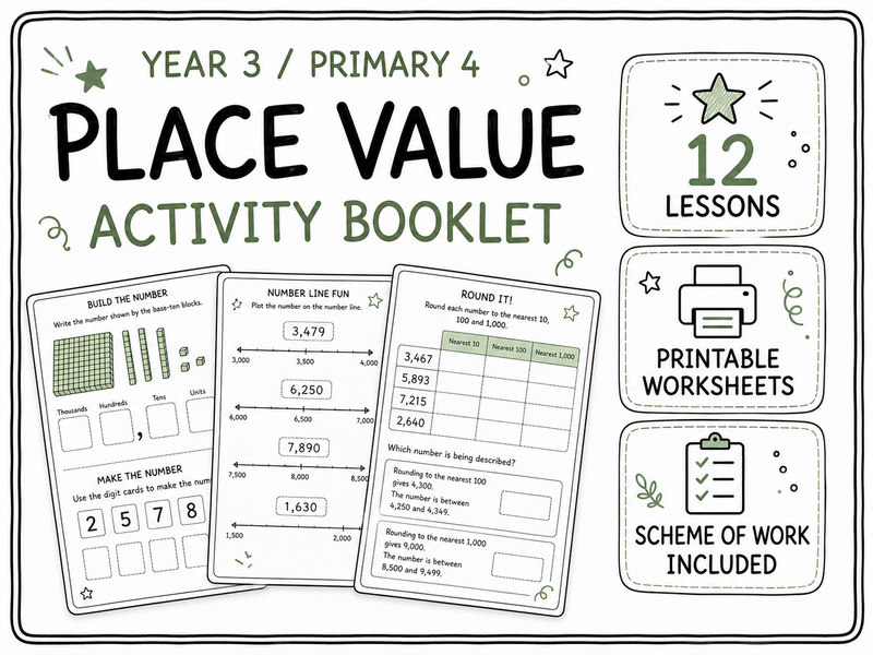 Year 3 / P4 Place Value Activity Booklet