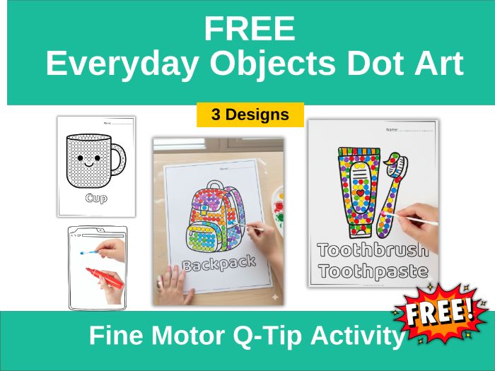 Everyday Objects Dot Art – Fine Motor Skills