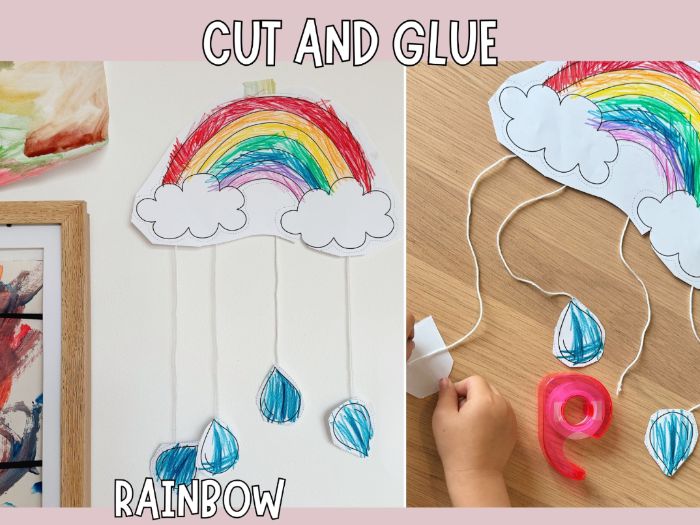 Printable Rainbow Craft for Kids - Cut, Colour and Make