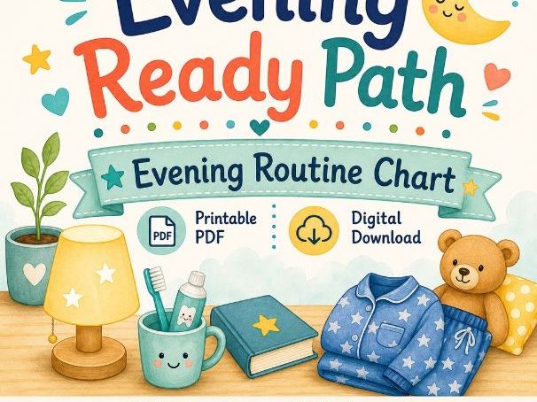 Evening Ready Path | Evening Routine Chart | Printable PDF | Digital Download