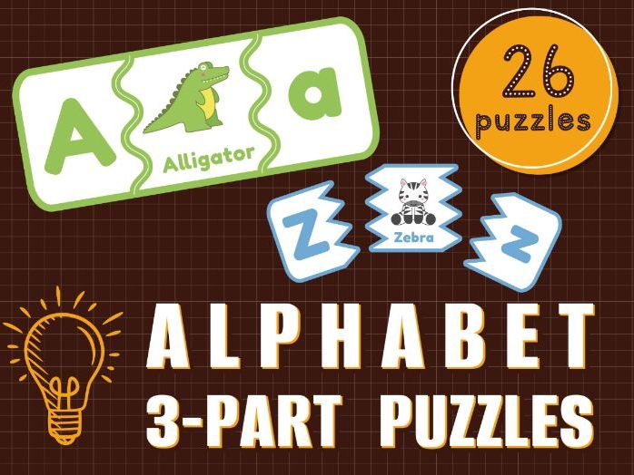 Alphabet 3-Part Puzzles | Letter Match