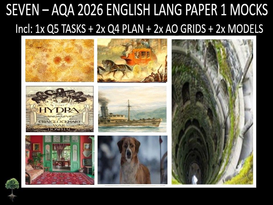 SEVEN - AQA PAPER 1 | 2026 FULL MOCKS | Q5 TASKS | Q4 PLAN | AO GRIDS | MODELS