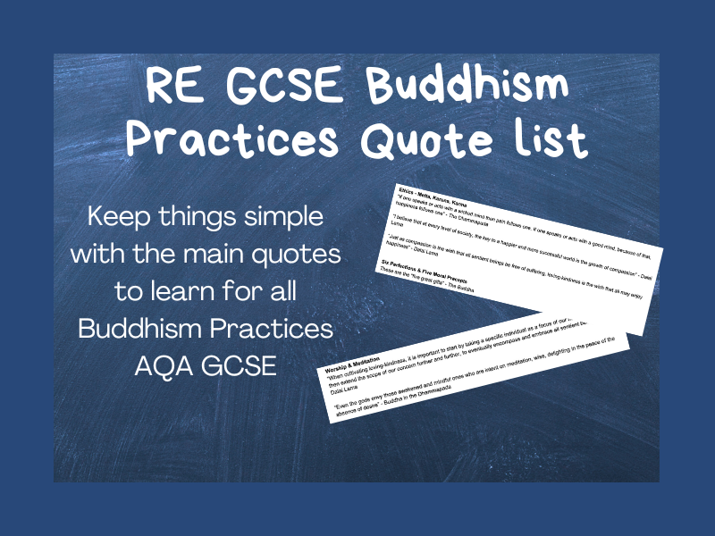 RE GCSE Buddhism Practices Quote list - Free!
