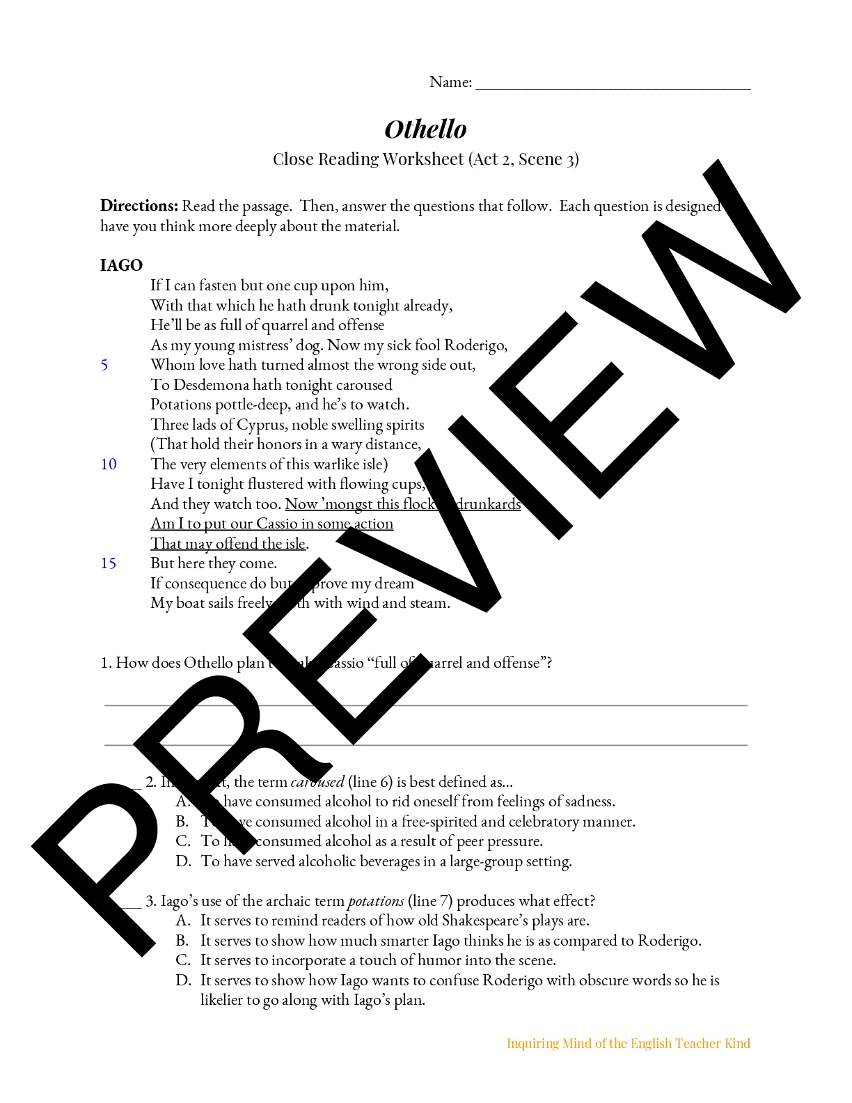 Othello no fear shakespeare picture