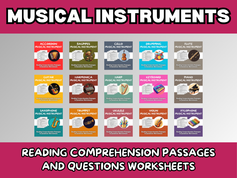 Musical Instruments Reading Comprehension Passages and Questions ...