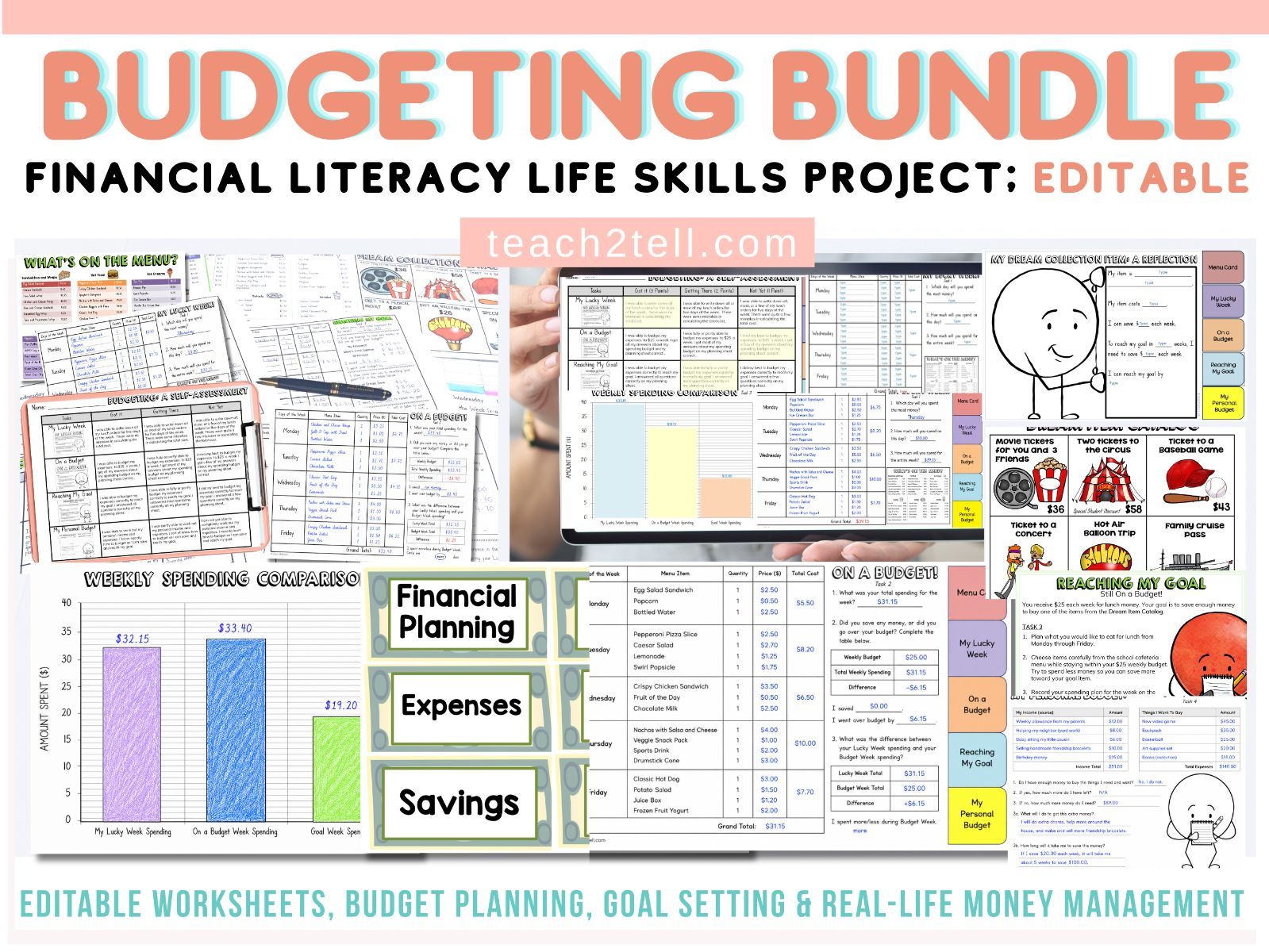 Budgeting Activities Bundle Financial Literacy Print & Digital Real-Life Maths Project