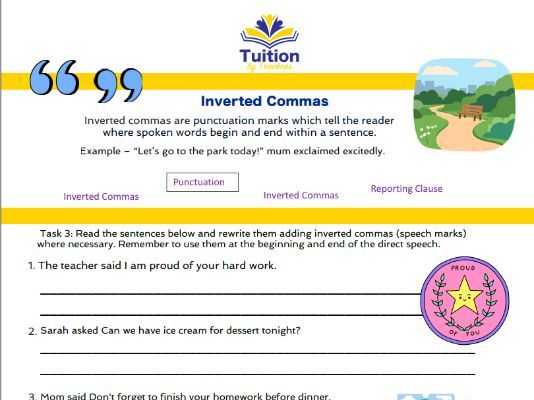 33. Year 3 Reading Comprehension & Inverted Commas