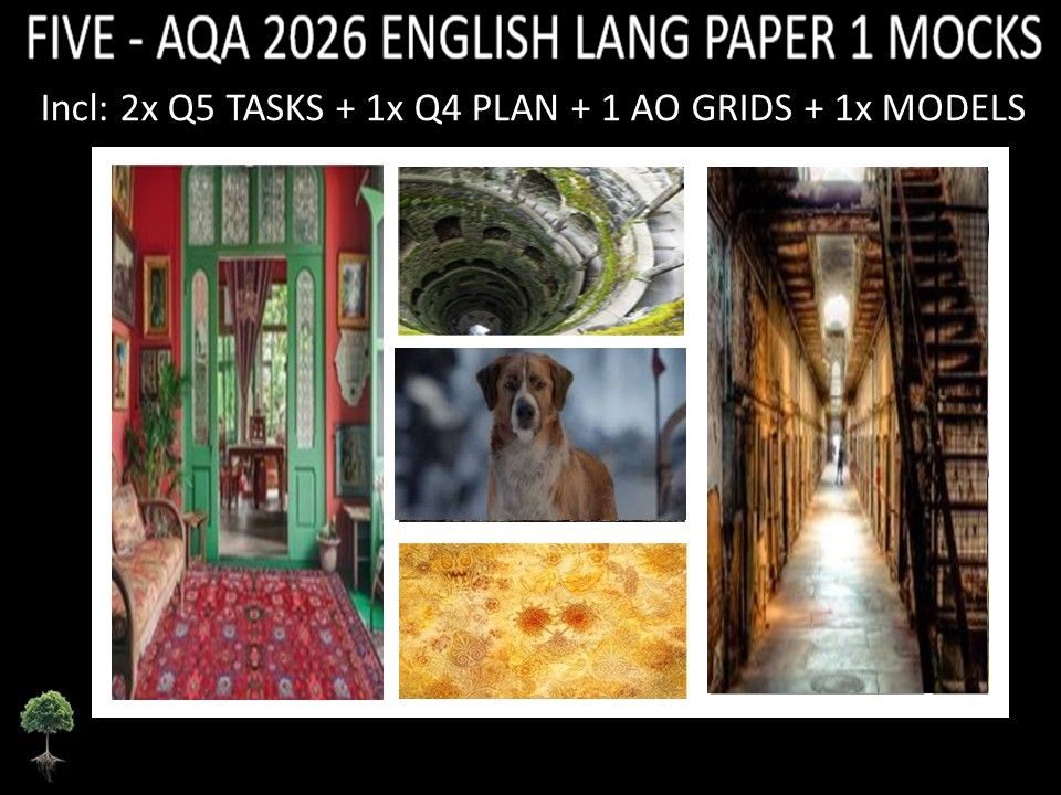 FIVE - AQA PAPER 1 | 2026 FULL MOCKS | Q5 TASKS | Q4 PLAN |AO GRIDS | MODELS
