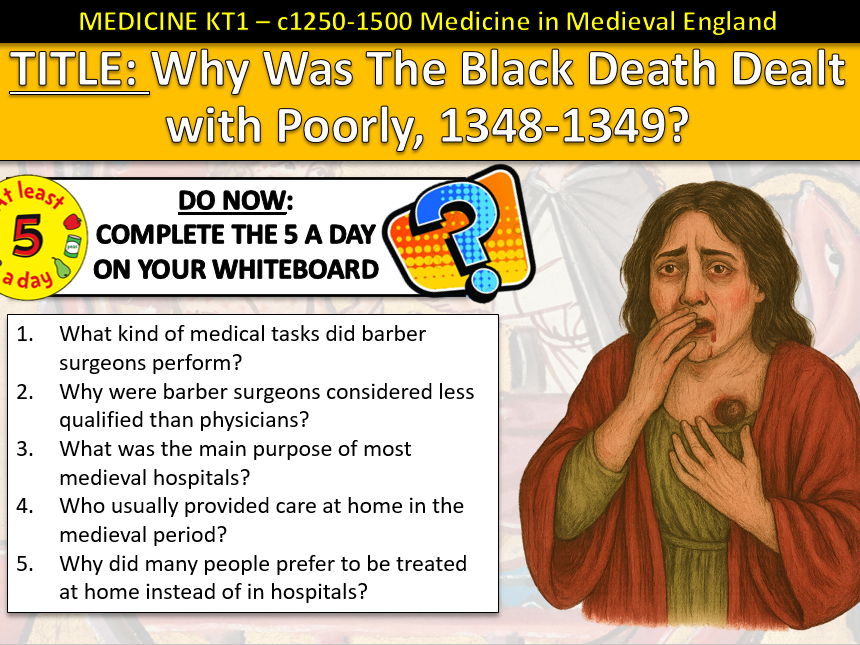 History GCSE Medicine Edexcel KT1 L9 Black Death Medieval c1250–1500 (Fully Resourced).