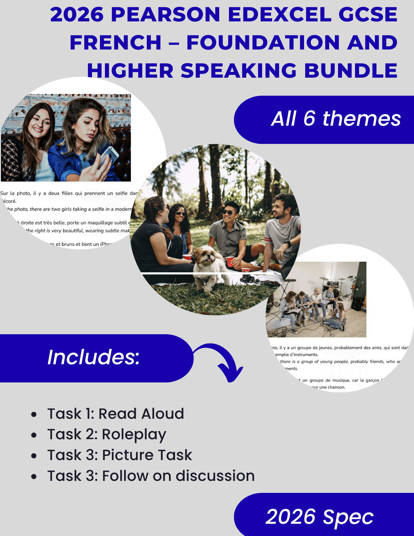 2026 Pearson Edexcel GCSE French – Foundation and Higher Tier Speaking Bundle
