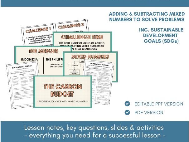 Problem Solving & Mixed Numbers | Fractions | Lesson Notes, Slides & Activities