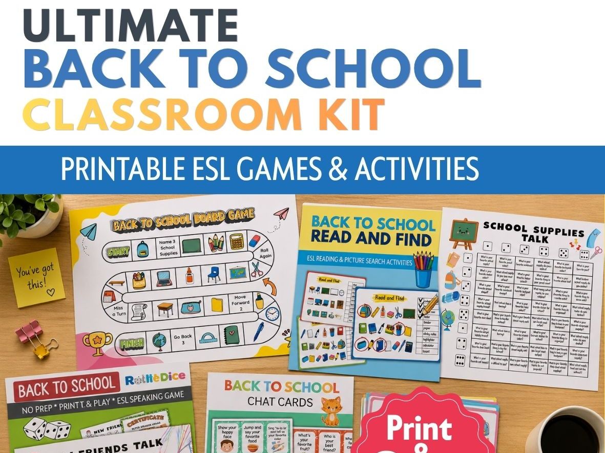 Ultimate Back to School Classroom Kit | Posters, Flashcards, Games, Worksheets