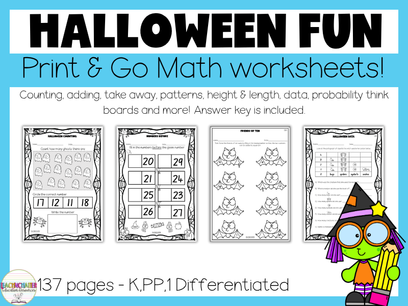 Halloween Number Skills Mastery Pack | 137 Differentiated Maths Worksheets (EYFS–Year 1) | Counting,