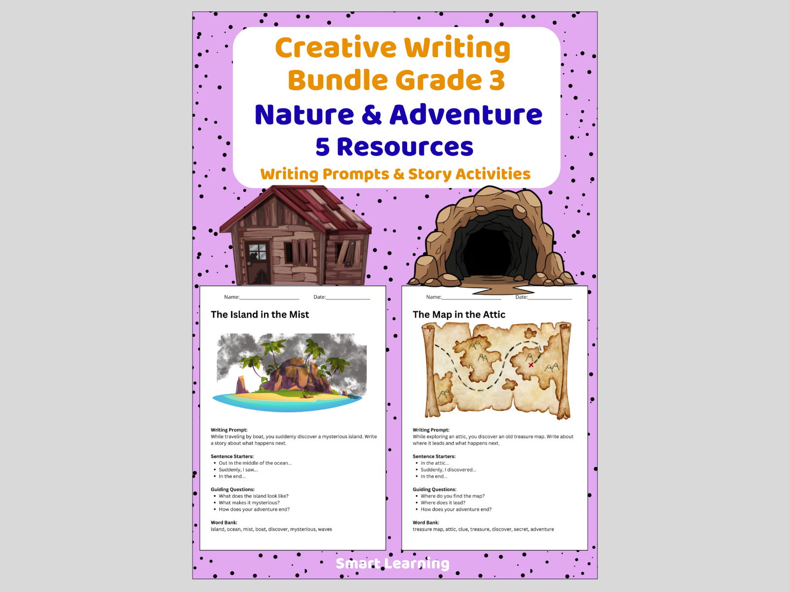 Creative Writing Bundle Grade 3 Adventure | Writing Prompts & Story Activities