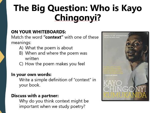 Context lesson for Kayo Chingonyi