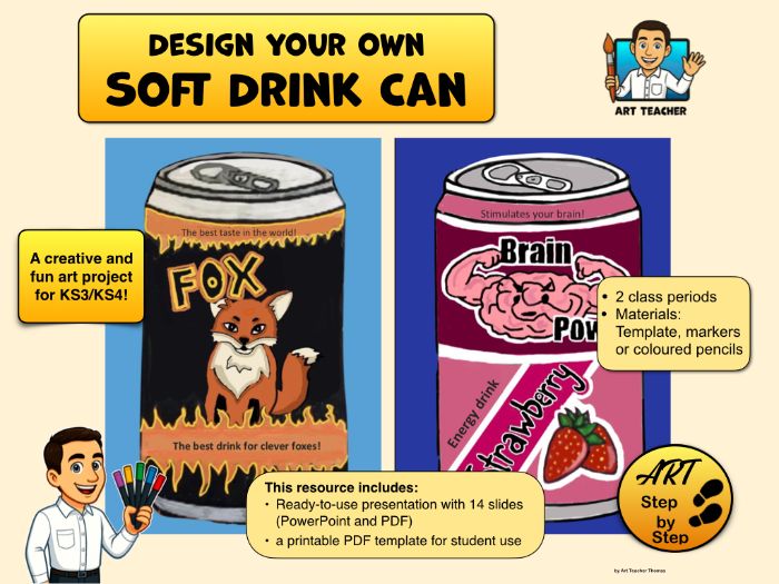KS3/KS4 Art Project: Design Your Own Soft Drink Can