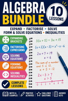 Full Algebra Bundle - 8 Complete Lessons