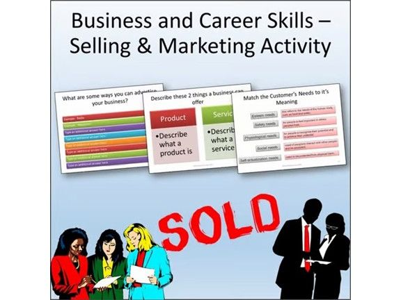 Business and Career Skills - Selling and Marketing Basics Lesson Activity