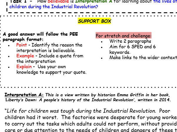 Industrial Revolution - Extended writing