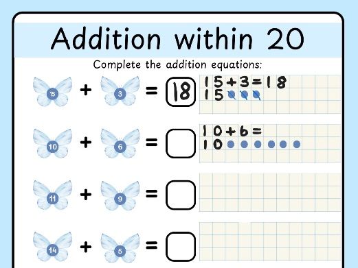 KS1 Addition Worksheet Pack (x5) | UK Curriculum | Differentiated | PDF