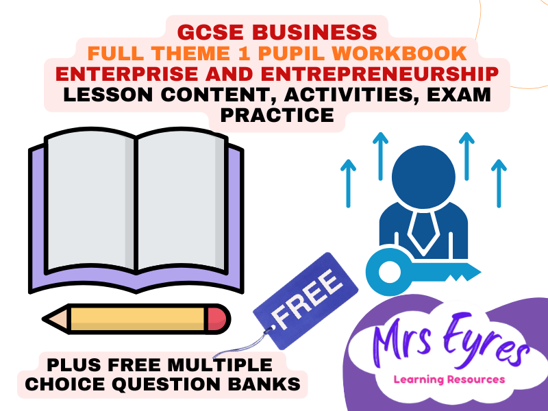 Edexcel GCSE Business Theme 1.1 Student Workbook | Enterprise & Entrepreneurship | Fully Printable
