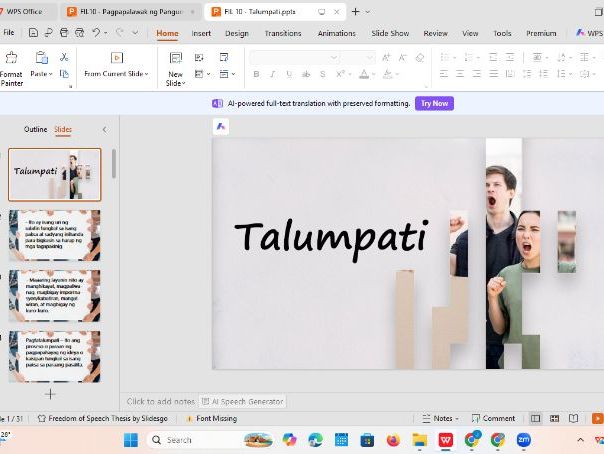 FILIPINO 10 - TALUMPATI