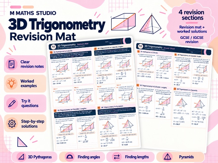3D Pythagoras & Trigonometry | A3 Revision Mat