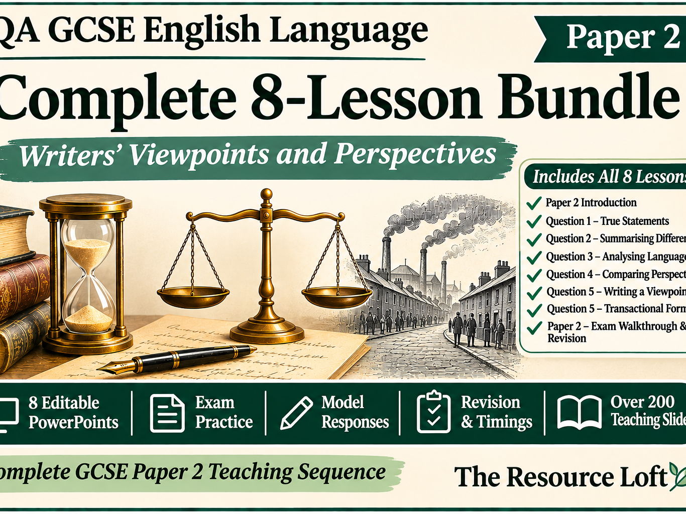 KS4 English Language | AQA GCSE Paper 2 – Complete 8-Lesson Bundle | PowerPoints | Years 10–11