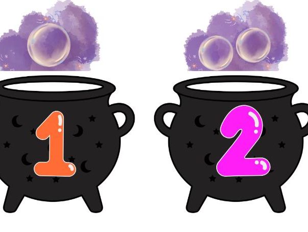 Halloween Cauldron and Bubbles Numeral and Quantity Matching Early Years Maths Nursery and Reception