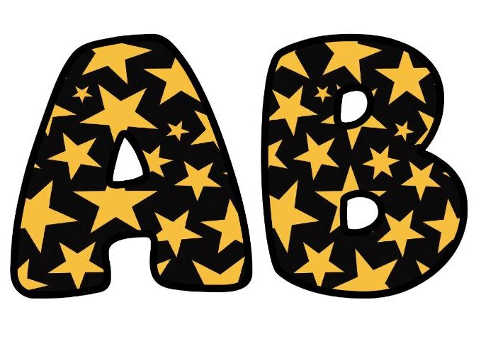Stars of the Year Yellow Classroom Display | Lettering Set | Upper & Lowercase, 0-9 and Signs