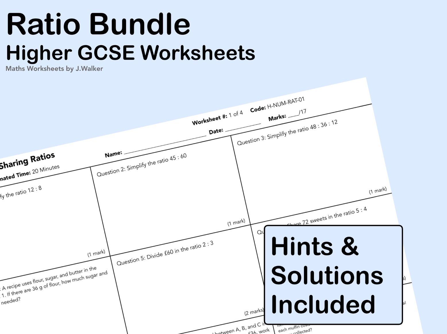 GCSE Maths: Ratio Bundle - Higher Tier