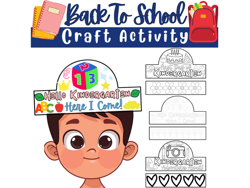Hello Kindergarten Back to School Crown Craft: Hats, Crafts, Crowns, Headband