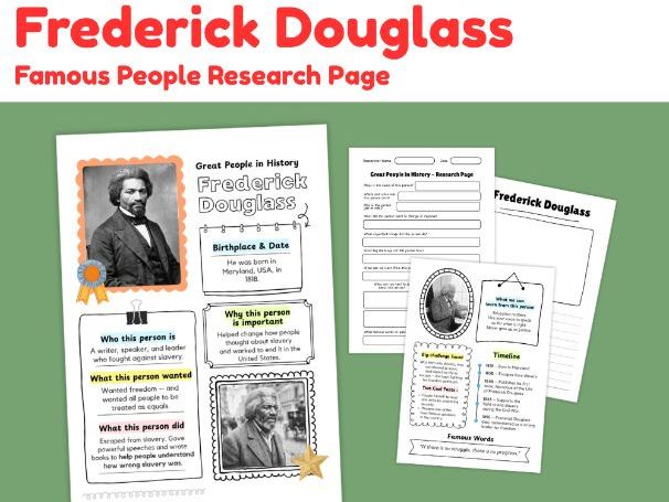 Frederick Douglass Biography Research Project | Black History Worksheets