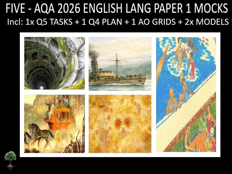 FIVE - AQA PAPER 1 | 2026 FULL MOCKS | Q5 TASKS | Q4 PLAN |AO GRIDS | MODELS