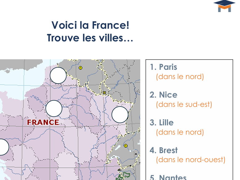 French - Label the towns in France