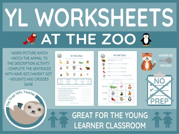 ESL At the Zoo Vocabulary Worksheet