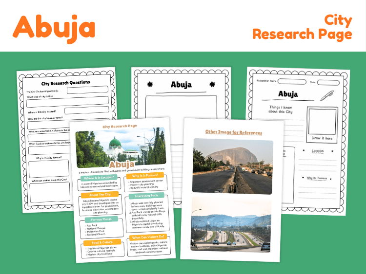 Abuja City Research Project | Nigeria Geography Worksheets