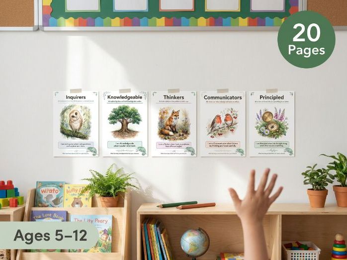 Classroom Posters IB Learner Profile Character Education Display Kit Ages 5-12