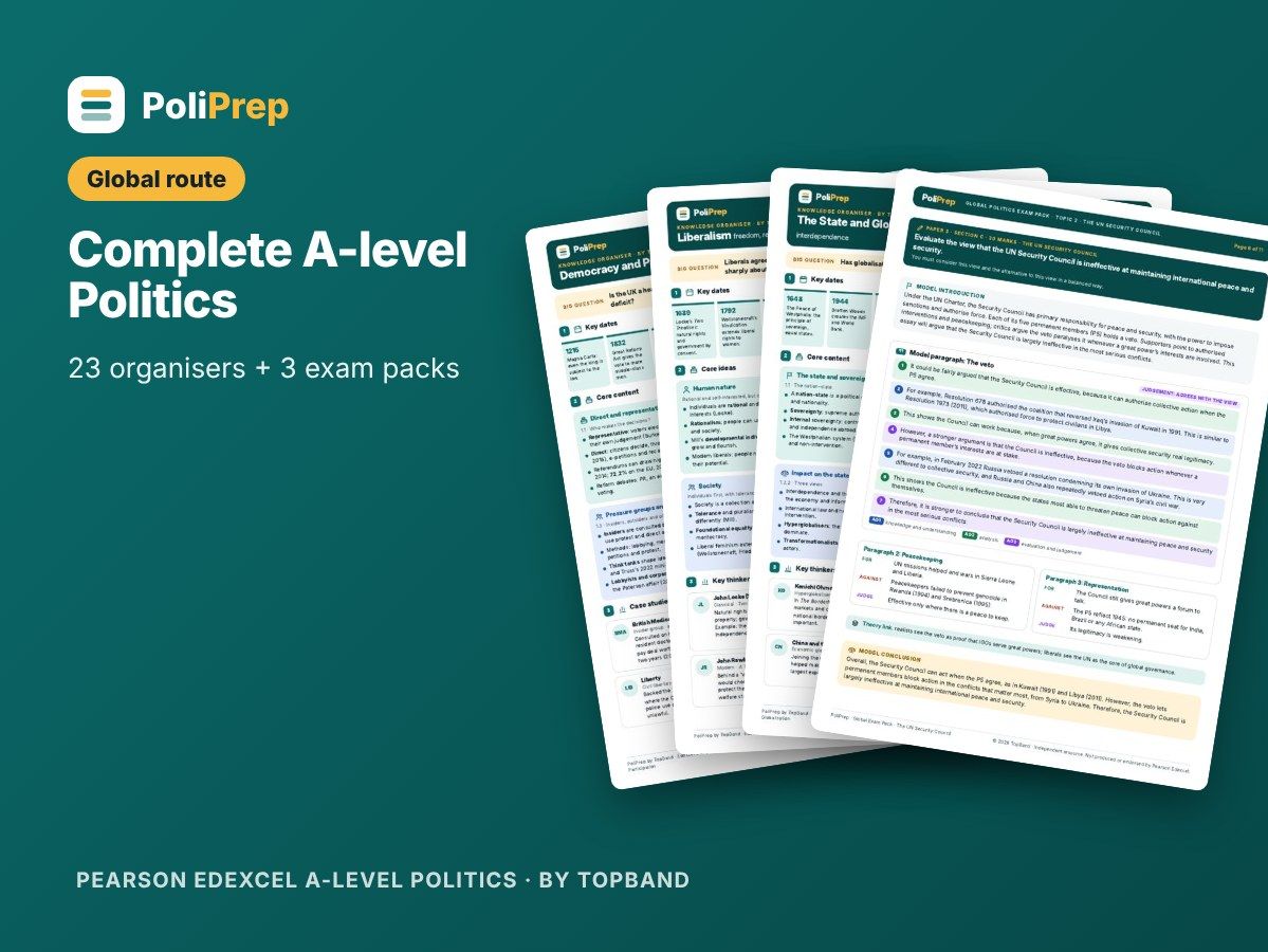 Complete Edexcel A-level Politics Revision Bundle (Global Politics route)