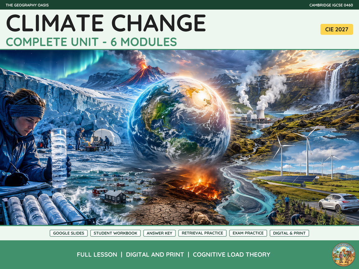 Climate Change BUNDLE | IGCSE Geography 0460 | 6 Modules, Slides & Workbooks