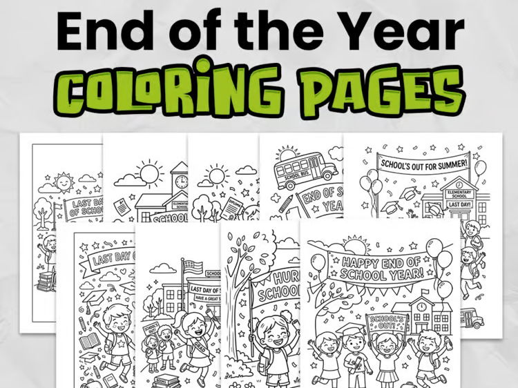 End of Term Colouring Pages | Last Day of School Activity | Primary Printable