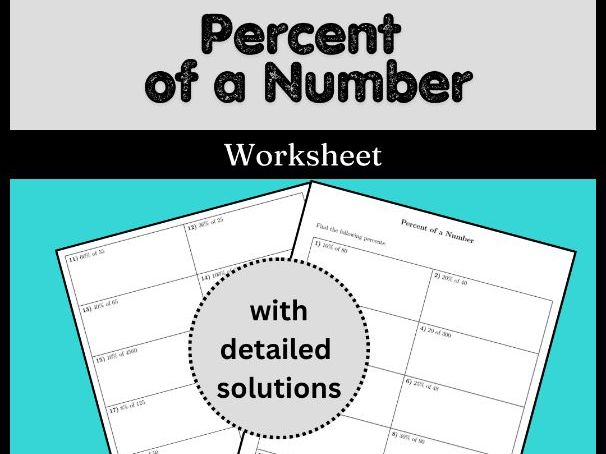 Percent of a Number Worksheet (with solutions)